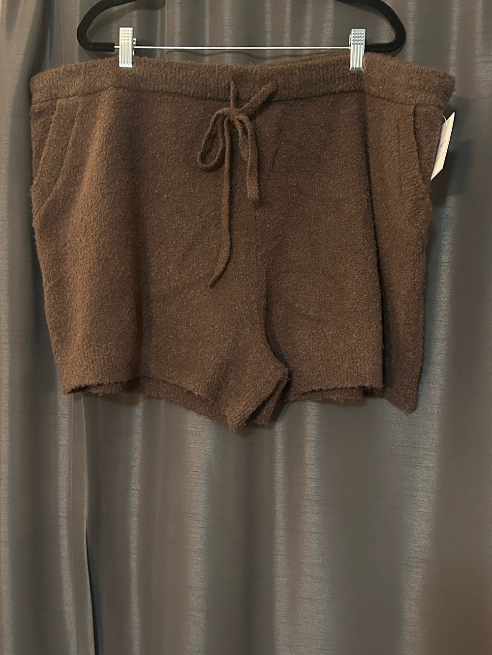 Auden Brown Cozy Knit Drawstring Shorts